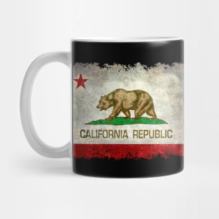 California Republic State Flag in Grungy Textures Mug